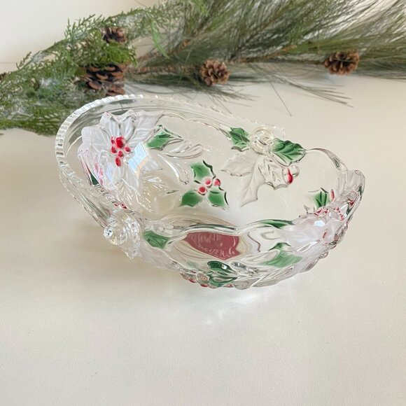 Mikasa Christmas Holiday Bloom Bloom Glass Basket - Picture 5 of 12